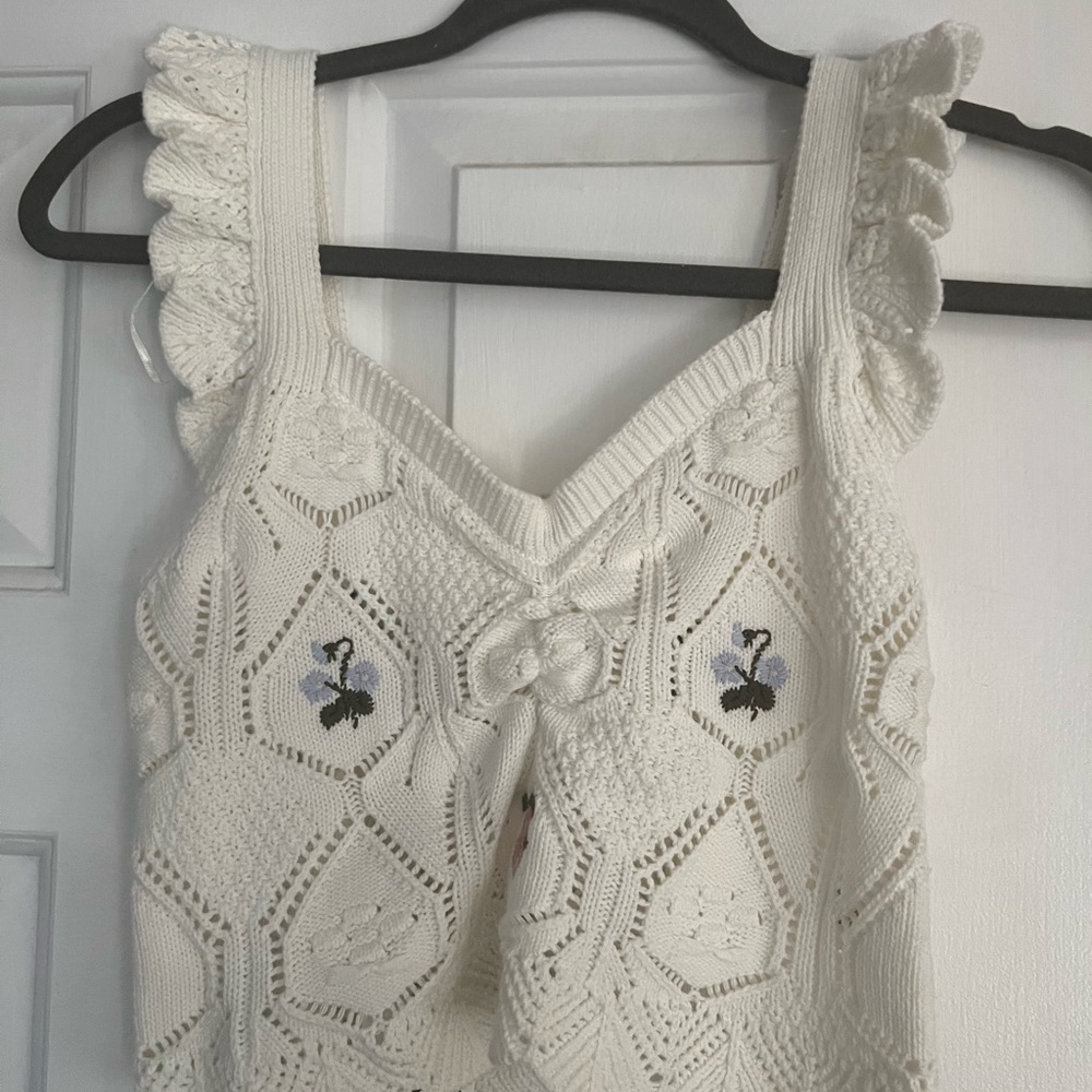 White Chelsea & Violet Crochet Top